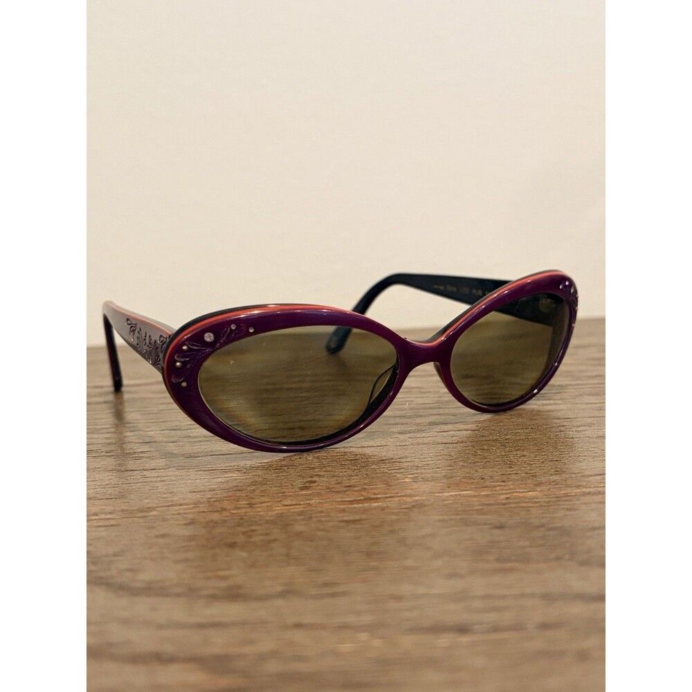 Lulu Guinness Sunglasses L452 Doris Purple Cat Eye 54-16-135 READ